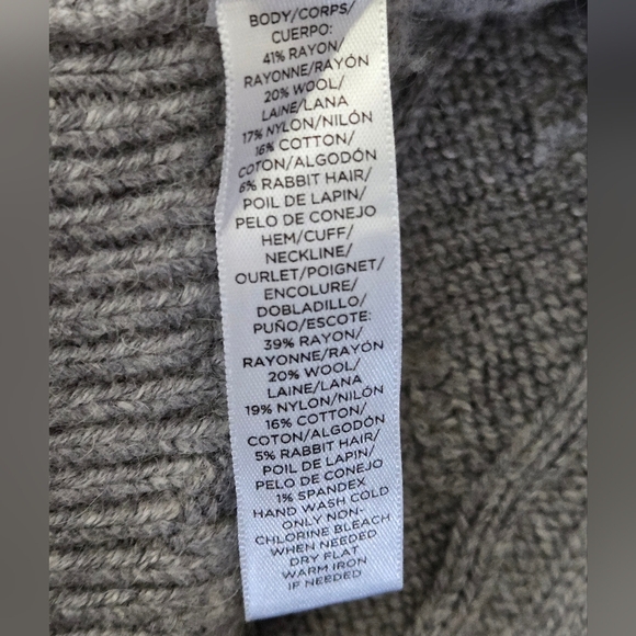 Loft Womens Medium Gray Cable Knit Sweater - Picture 7 of 7